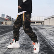 Men Sweatpants Hip Hop Camouflage Streetwear Ribbon Loose Multi-Pockets Joggers