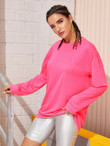 Neon Pink Round Neck Sweatshirt