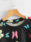 Women Allover Butterfly Print Sweatshirt