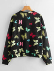 Women Allover Butterfly Print Sweatshirt