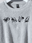 Women Seanyboydraws Drop Shoulder Animal Embroidered Teddy Pullover