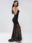 Missord Sheer Lace Bodycon Cami Prom Dress
