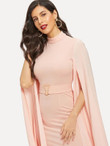 Exaggerate Split Sleeve Belted Dress