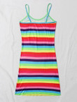 Women Rainbow Stripe Cami Dress