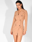 Solid Double Breasted Blazer Dress