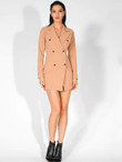 Solid Double Breasted Blazer Dress