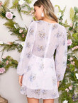 Floral & Polka-Dot Button Front Bustier Dress