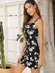 Women Floral Print Fitted Cami Dress