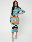 Women Leopard Print Colorblock Split Back Dress
