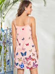 Women Butterfly Print Slip Dress