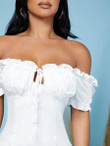 Women Off Shoulder Frill Detail Dress