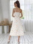 Women Split Thigh Floral Print Cami Dress