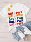 Women Letter And Figure Print Tee