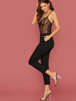 Sheer Lace Bodice Cami Jumpsuit