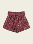 Women Paperbag Waist Belted Ditsy Floral Shorts