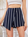 Women Striped Print Culotte Shorts