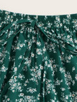 Women Ditsy Floral Print Drawstring Waist Shorts
