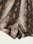 Women Paperbag Waist Snakeskin Print Shorts