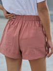 Women Pocket Side Drawstring Waist Shorts