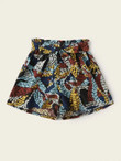 Women Graphic Print Self Belted Shorts