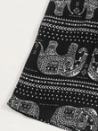 Women Tribal Print Tassel Detail Drawstring Waist Shorts