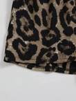 Women Leopard Belted Paperbag Waist Shorts