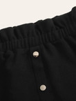 Button Front Paperbag Waist Pencil Skirt