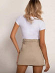 Joyfunear Pocket Patch Belted Skirt