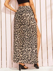 Leopard Print Split Thigh Knot Skirt