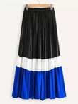Cut And Sew Pleated Velvet Skirt