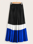 Cut And Sew Pleated Velvet Skirt