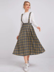 Women Plaid Skirt With Strap