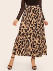 Leopard Print Tie Side Wrap Skirt