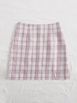 Women Zip Back Split Hem Tartan Skirt