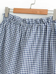 Gingham Pocket Drawstring Waist Skirt
