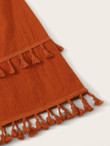Neon Orange Tassel Detail Skirt