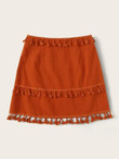 Neon Orange Tassel Detail Skirt