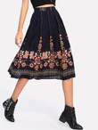 Floral Print Zip Side Skirt