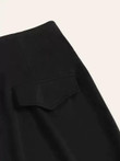 Button Front Pocket Skirt