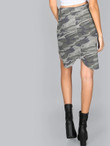Distressed Terry Cloth Camo Skirt CAMOUFLAGE