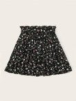 Paperbag Waist Ditsy Floral Print Skater Skirt