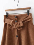 Self Tie Button Through Corduroy Utility Skirt