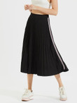 Stripe Side Pleated Skirt