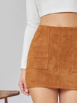 Women Pocket Front Bodycon Skirt