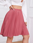 Women Solid Wrap Pleated Skirt
