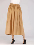 Knot-Front Button Decoration Elastic Waist Skirt