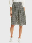 Box Pleated Houndstooth Skirt