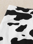 Women Cow Print Mini Skirt