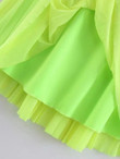 Neon Lime Pleated Skirt