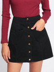 Patch Pocket Button Up Skirt